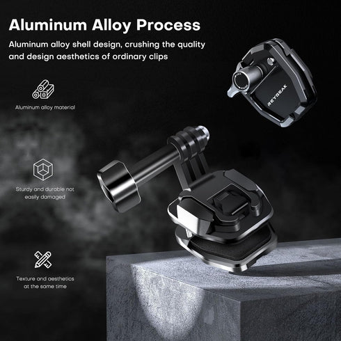 REYGEAK GoPro Motorcycle Windshield Clip, Aluminum Alloy Camera Clamp Mount for Hero 12 11 10 9 8