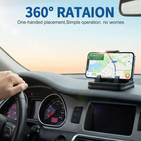 Generic 2-in-1 360 Car Dashboard Phone Mount with Roll-Up License Plate Holder, Adjustable Viewing, Shockproof