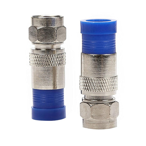 RG6 Compression F Type Straight Antenna Cable Connector Coax Adapter, Pack of 20