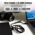 2-in-1 3A/5.0 (3ft, MP Mobile Pixels Cable, Laptop Monitor Cable, Right Angle USB A/C Cables, Gbps Durable, Flexible