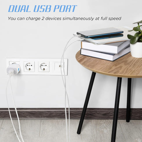 12 Pcs USB Wall Charger Adapter Plug Cube, 2.1A Fast Charging Block, Colorful Water Drop Style for Smartphones & Tablets