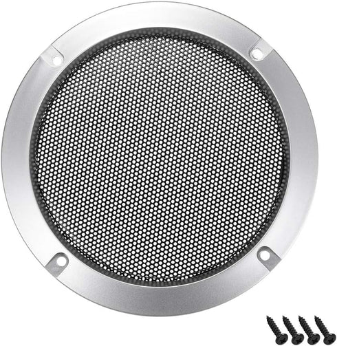 uxcell 6.5" Silver Mounting Hole Diagonal Distance Speaker Grill Mesh Decorative Circle Woofer Guard Cover