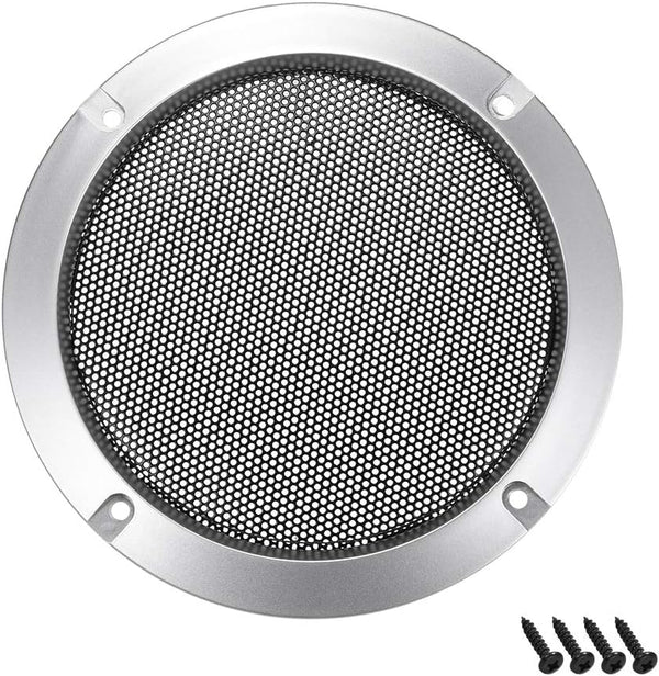 uxcell 6.5" Silver Mounting Hole Diagonal Distance Speaker Grill Mesh Decorative Circle Woofer Guard Cover