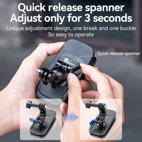 360 Swivel Backpack Clip Mount with Phone Holder, Bag Belt Shoulder Strap Accessory for GoPro Max Hero and DJI Action