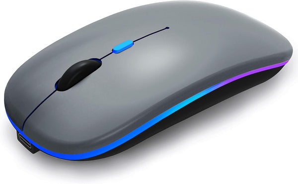 WREANU Wireless Bluetooth Mouse Rechargeable Laptop Mice with LED Lights Silent Slim Use(BT5.2