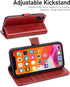 OCASE Phone X Wallet Case - Red, Leather Flip Wallet Cover with Card Slot, Kickstand, Wireless Charging, Phone 10 Case