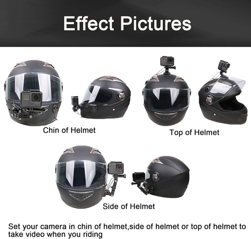 34in1 Motorcycle Helmet Chin Mount Kits for GoPro Hero 10 9 8 7 & Other Action Cameras with Sticky Mounts
