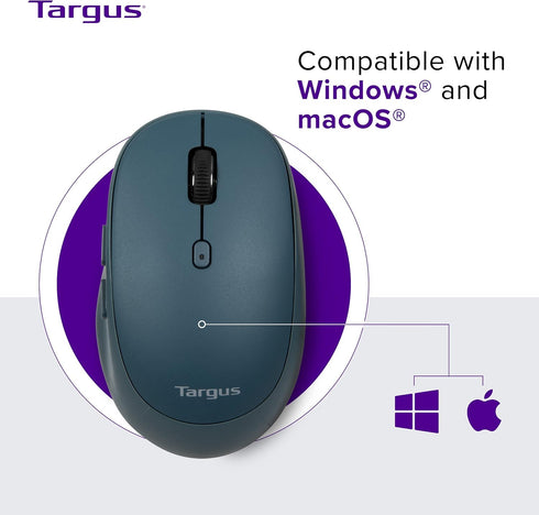 Targus Wireless Bluetooth Mouse for PC/Mac, Multi-Device Connectivity, Blue (PMB58202GL)