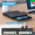 External CD DVD Drive, USB 3.0 CD Burner with 2 USB Ports and 2 TF/SD Card Slots, Optical Disk Drive for Laptop Mac, PC
