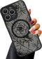 OOK Black Floral Pattern Magnetic Case for iPhone 13 Pro, Compatible with MagSafe, Slim Translucent Matte Protection