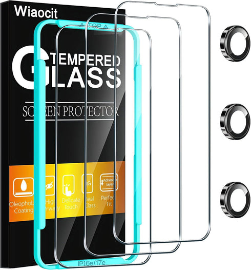 Wiaocit 3 Pack Tempered Glass Screen Protector for iPhone 16e/iPhone 17e with