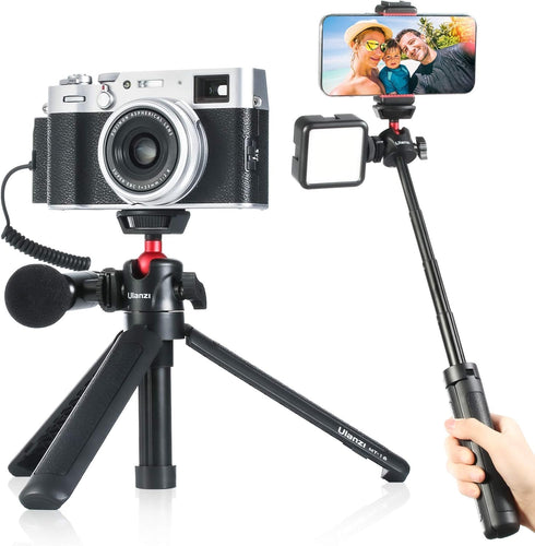 Ulanzi MT-16 Camera Tripod Stand Holder, Mini Tabletop Tripod with Cold Shoe, Travel Tripod for iPhone 12, Canon G7X