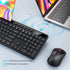 MARVO Wireless Keyboard and Mouse Combo - 2.4G Ergonomic Keyboard with Phone Tablet Holder, Silent Mouse (Black)