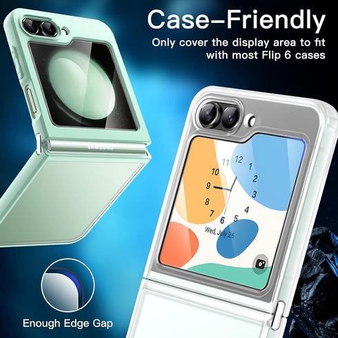 JETech Front Screen Protector for Samsung Galaxy Z Flip 6, 3-Pack Tempered Glass Film with Easy Installation Tool