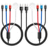 Multi Charging Cable Nylon Braided USB C/Lightning/Micro Port Compatible for Apple Watch