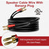 Speaker Cable Wire 25 Ft with Gold-Plated Banana Tip Plugs-UL CL3 Rated-Indoor&Outdoor&in Wall-Flexible-16 AWG Gauge Tinned Copper for Bi-Wire Bi-Amp HiFi Surround Sound-Black