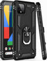 LUMARKE Google Pixel 4 Case with Screen Protector, Military Grade Protective Phone Cover with Magnetic Ring Kickstand,