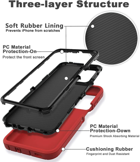 Shockproof Dustproof Case for Samsung Galaxy A32 5G, for iPhone Samsung Galaxy A32 5G (Red)