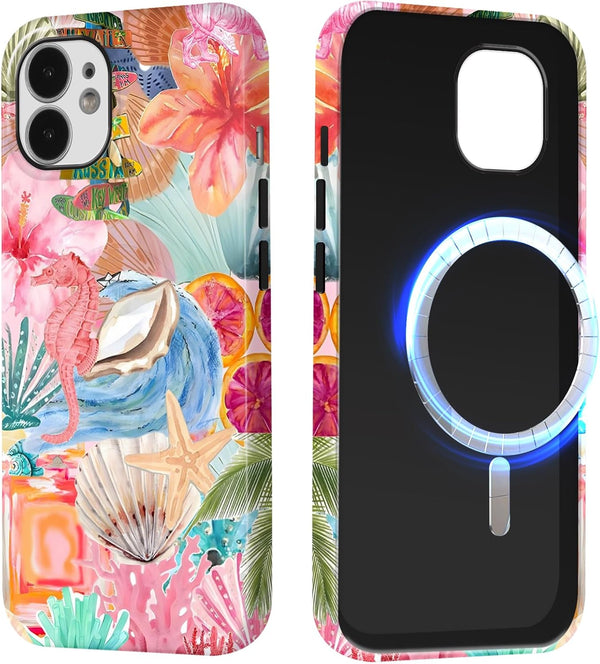 lioscre Magnetic for iPhone 12/iPhone 12 Pro 6,1'' Case, Compatible with MagSafe, Pink
