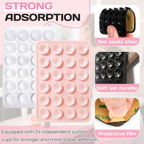 OLLBIT 2PCS Silicone Suction Phone Case Mount,Silicon Adhesive Phone Accessories Sticky for Smartphones,Hands-Free