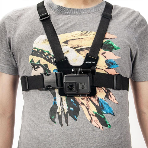 Sametop Chest Mount Strap Harness for GoPro Hero 13, 12, 11, 10, 9, 8, 7, 6, 5, 4, 3+, 3, 2, 1, Max, AKASO, DJI Osmo
