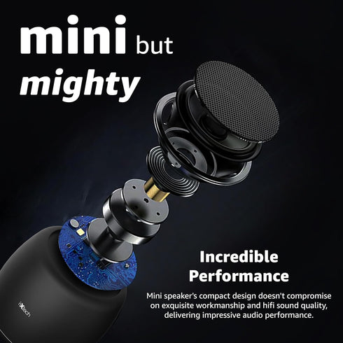 IXTECH Portable Speaker with Remote Shutter, Small Bluetooth Speaker with Built-in Microphone, Mini Wireless Travel