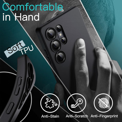 JETech S25 5G, Slim Fit Case for Samsung Galaxy Ultra Camera Lens Full Protection, Soft TPU Thin Protective Phone Cover