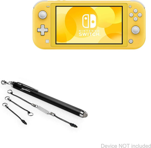 BoxWave Stylus Pen Compatible with Nintendo Switch Lite - EverTouch Capacitive Stylus, Fiber Tip, Jet Black