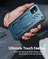 FNTCASE iPhone 12 Pro Case: Rugged Military Grade Drop Proof Cover with Kickstand, Matte Textured TPU, 6.1" - Blue