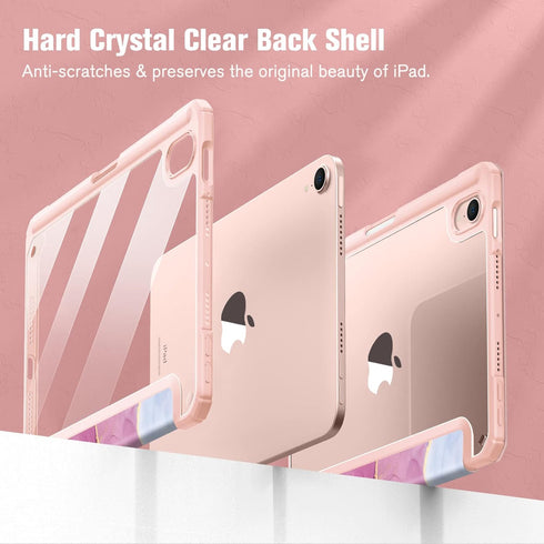 Fintie Hybrid Slim Case for iPad Mini 7, 2024 / iPad Mini 6, 8.3 Inch, Built-in Pencil Holder, Shockproof Cover Marble