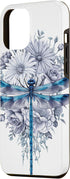 iPhone 13 Pro Max Blue Dragonfly Watercolor Art Case for Insects Lover, Earth Day