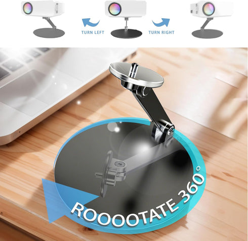 HISUNSING -Inch 360 Foldable Projector Stand, Universal Projector Mount with Screw, Rotation & Height Adjustable
