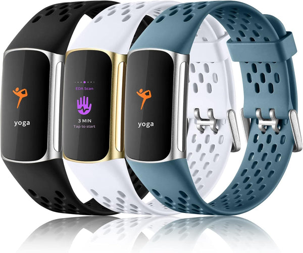 Maledan Compatible with Fitbit Charge 5/6 Bands - Breathable Sport Band Soft Waterproof Replacement Wristbands