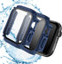 Waterproof Case 44mm for Apple Watch Series 6/5/4/SE with Tempered Glass Screen Protector, Hard PC Bumper Cover for