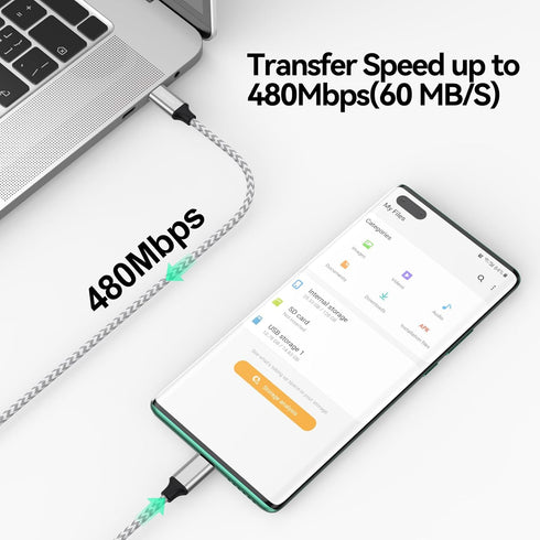 USB C to Micro USB Cable 3.3ft, Braided Male to Male Adapter Cable for Charging Data Transmission USB-C USBC to Micro