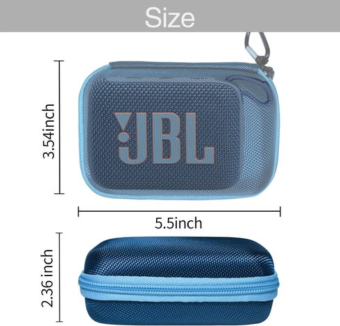 Case for JBL GO 4 Portable Bluetooth Speaker, Eco Cover with Adapter Slots, Waterproof and Dustproof Feature, Blue