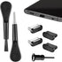 USB C Dust Plug Cover, 4pcs Port Cleaner Cap with Cleaning Kits for iPhone 15 Series and All Type C Devices
