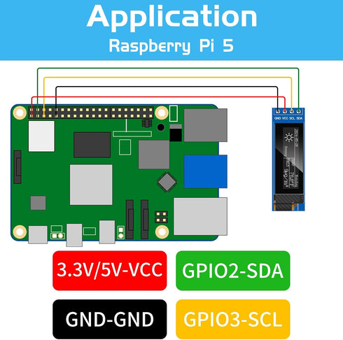 MakerFocus 5pcs 0.91 Inch I2C 128 32 SSD1306 Pi/ESP32 IIC OLED Display Module x Pixel Driver Self-Luminous Display