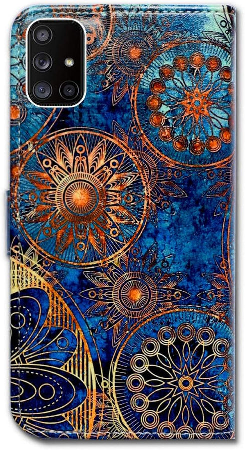 Case for Galaxy A71 5G - Gorgeous Colours Circle Mandala Leather Flip Wallet Cover with Card Slot