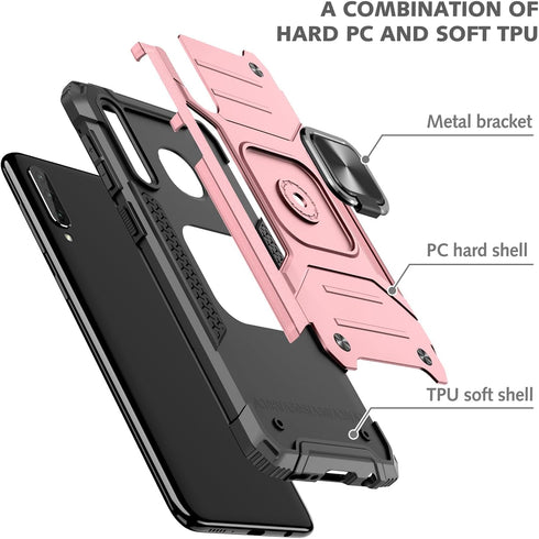 for Samsung Galaxy A50 Case A50S A30S - Military Grade Built-in Kickstand Holder Armor Heavy Duty Shockproof Cover for