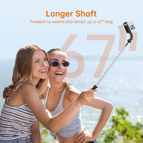 scev 67" 360 All-in-1 Selfie Stick Tripod, Portable Cell Phone Tripod with Wireless Remote Control, Rotating Extendable