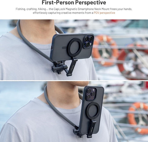 PGYTECH 360/Action 6/5 4/3/Xtra Insta360 X5 CapLock Quick Release Magnetic Neck Mount, Hand Free POV/Vlog Neck Holder
