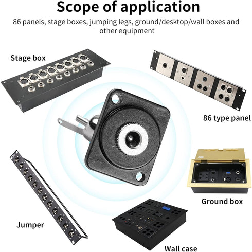 QIANRENON DC 5.5mm x 2.5mm Panel Mount Jack Adapter - 2-Pin High Current Solder Wire Connector