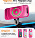 CANSHN Slim Shockproof Case for iPhone 12/12 Pro 6.1" - Hot Pink, Translucent Matte, MagSafe Compatible Bumper Cover.