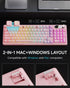 EWEADN V102 98 Wired Keyboard, Keys Creamy Gaming Keyboard with Number Pad, Display Screen & Media Knob RGB Silent
