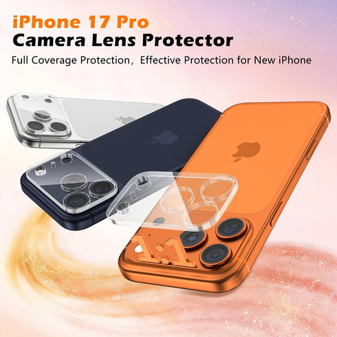 imluckies 3 Pack 17 6.3" 9H for iPhone Pro Camera Lens Protector, HD Clear Tempered Glass Camera Accessories, Hardness