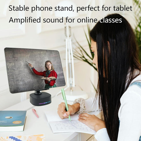 Bluetooth Speaker with Wireless Charging and Cell Phone Stand, Portable for Home and Outdoors
