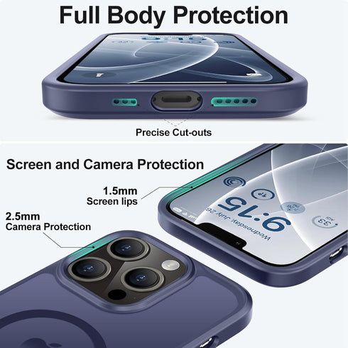 Vooii iPhone 13 Pro Phone Case, Magnetic Case Compatible with Magsafe, Deep Blue