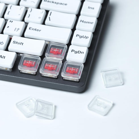 Chocfox Keycaps Low Profile PBT Keycaps for Kailh Chocolate Switch Mechanical Keyboard (Frosted Transparent White,