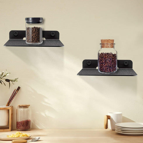 Small Floating Shelf Speaker Shelf, 6” Anti Slip Speaker Wall Mount Shelf for Cameras Baby Monitors Bluetooth Speaker Cell Phones Webcam WiFi Mesh Router Toy Display Speaker Shelf (1 Pack) by SHTCSZBA